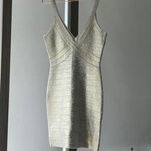 Bebe V Neck Bandage Dress, Size Small.